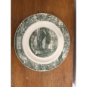 Vintage Green 1955 Souvenir Plate‎ Madson County  MI Area